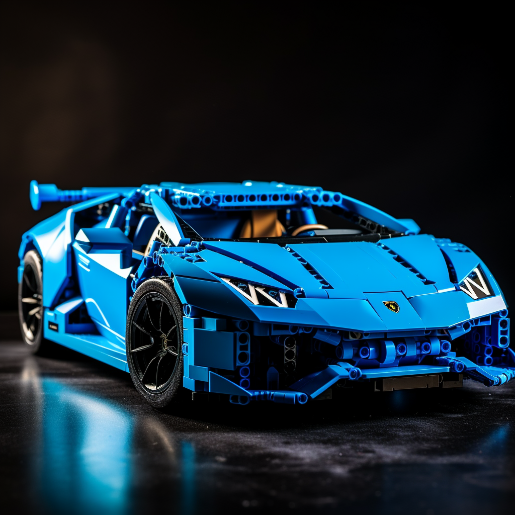 Lamborghini Huracan Lego Car on black background