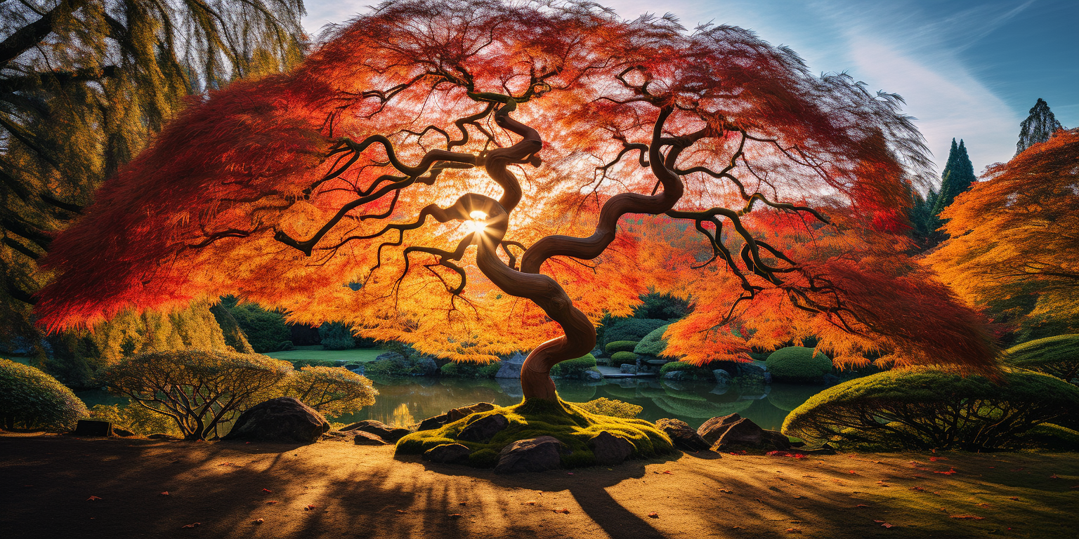 Colorful Leaves on Japanese Maple Tree