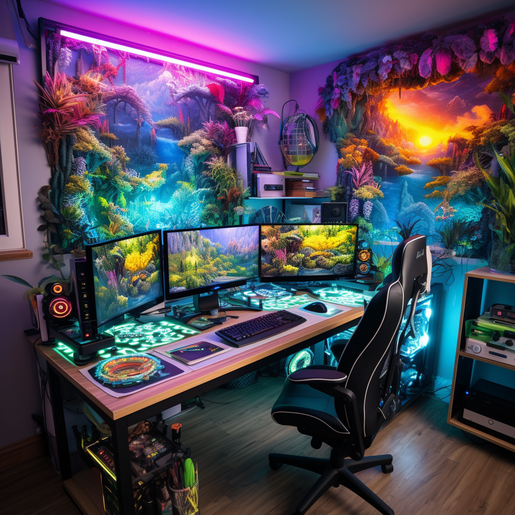 Vibrant gaming frame with dynamic colors