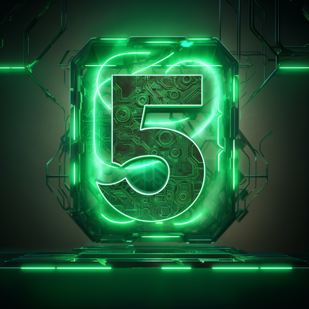 Bright green YouTube profile picture with number 5