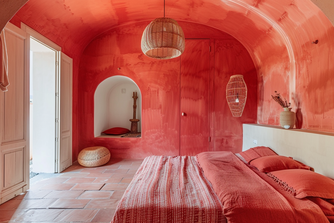 Modern guest room in France