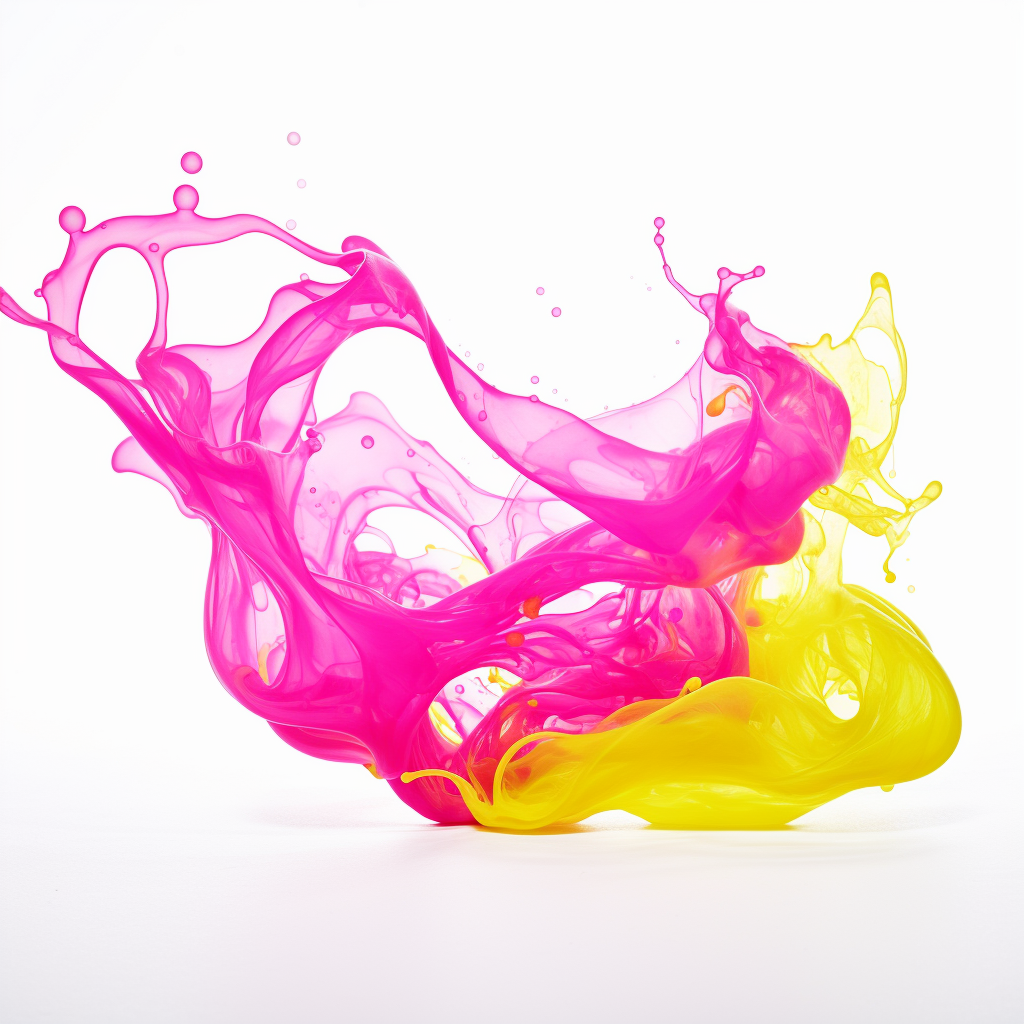 Colorful liquid splash on white background