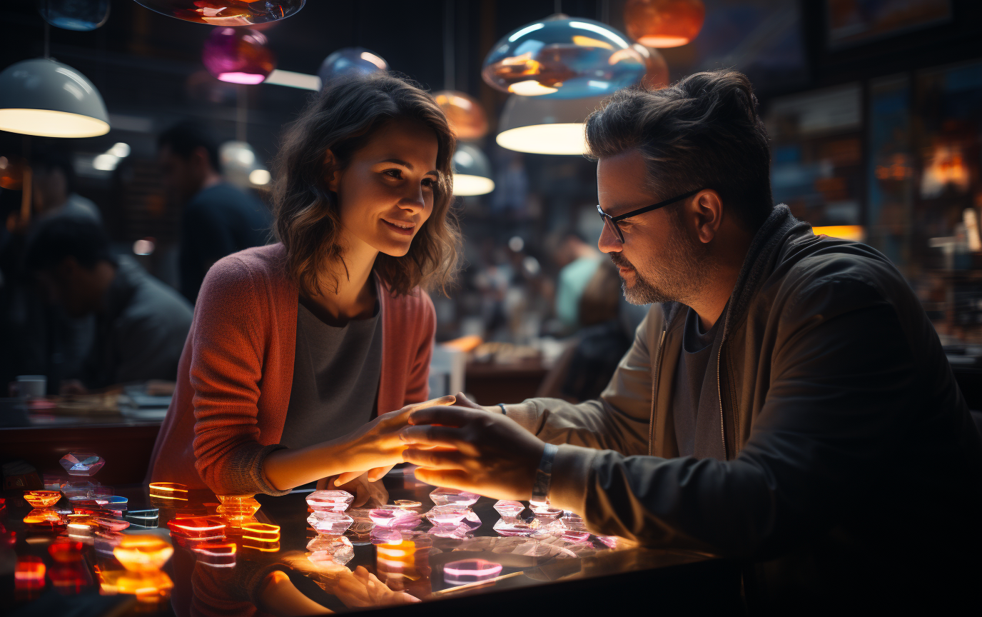 Two ux-designers working in a bright room