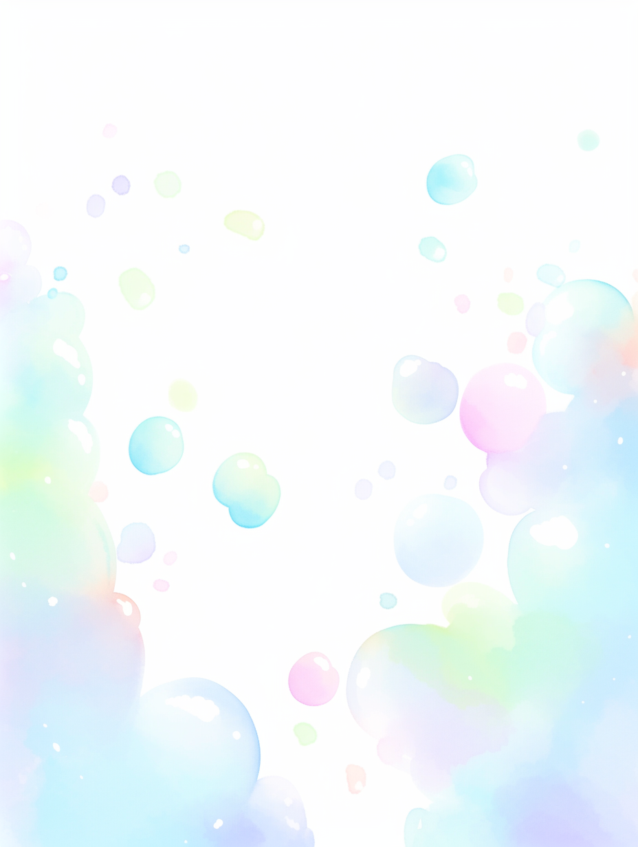 Colorful watercolor bubbles on white background