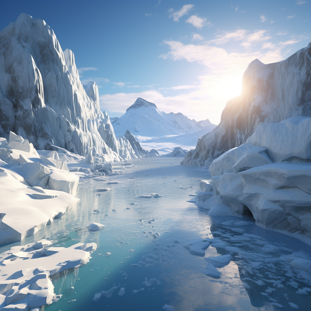 Stunning Glacier bathed in Cinematic Light