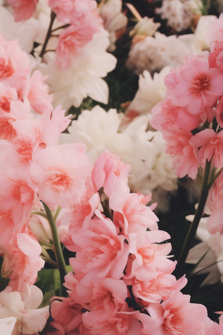 Beautiful vibrant flowers closeup