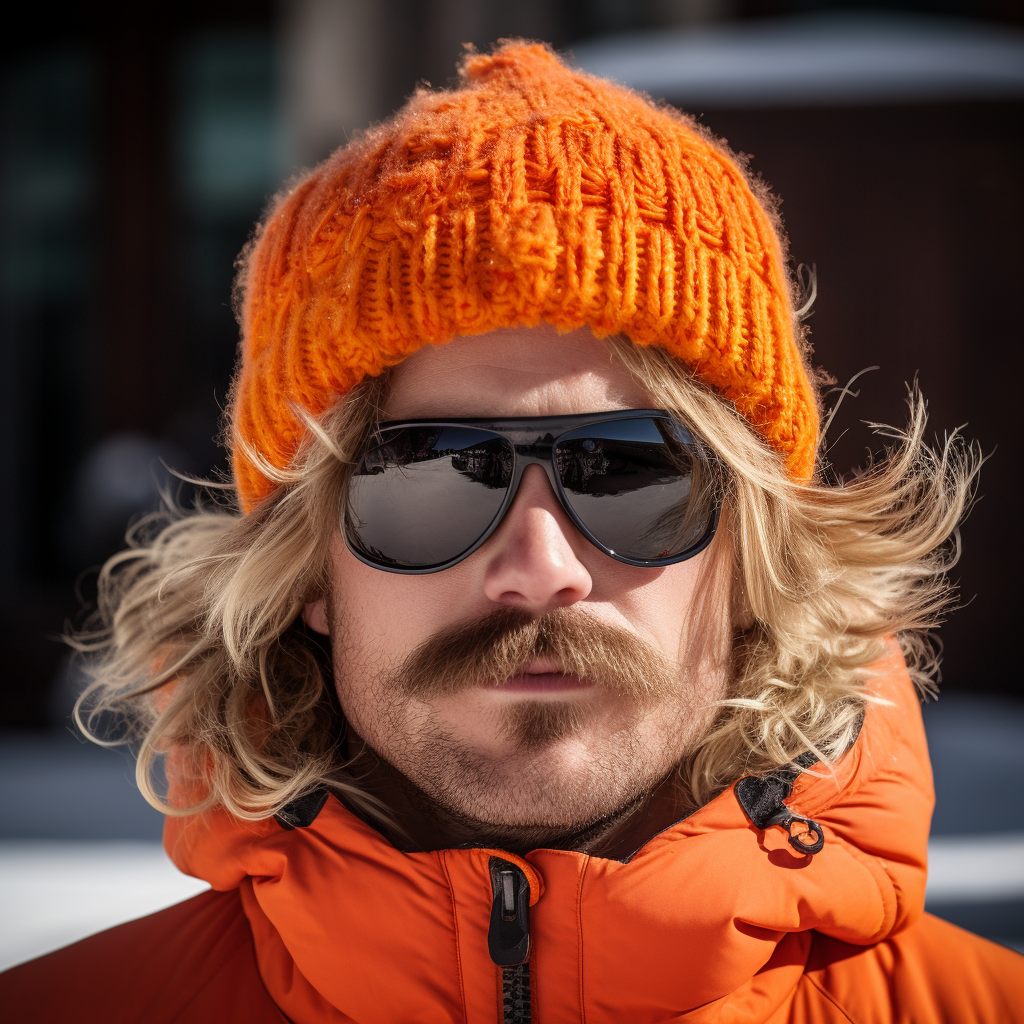 Bright frontal portrait of male person