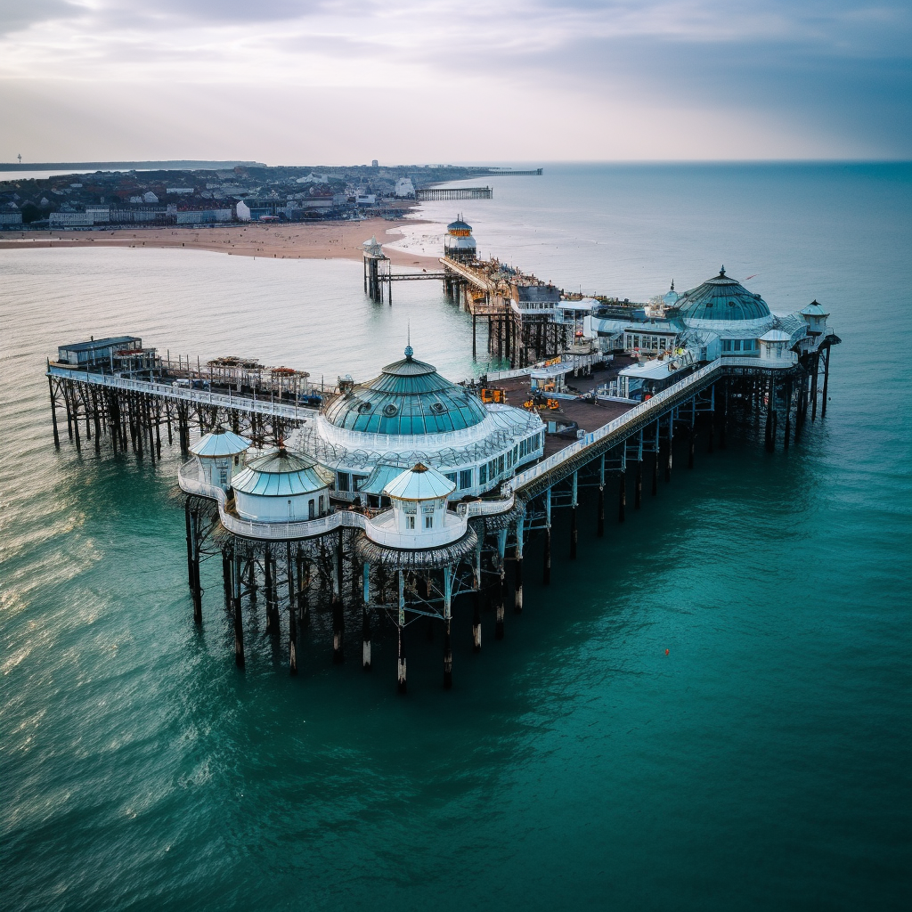 Aerial view of Brighton Palace Pier