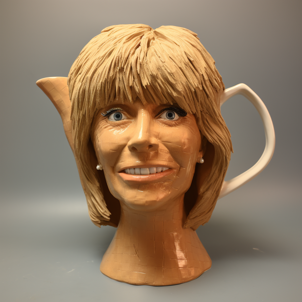 Brigitte Macron's head in hyperrealistic Vallauris ceramic pitcher