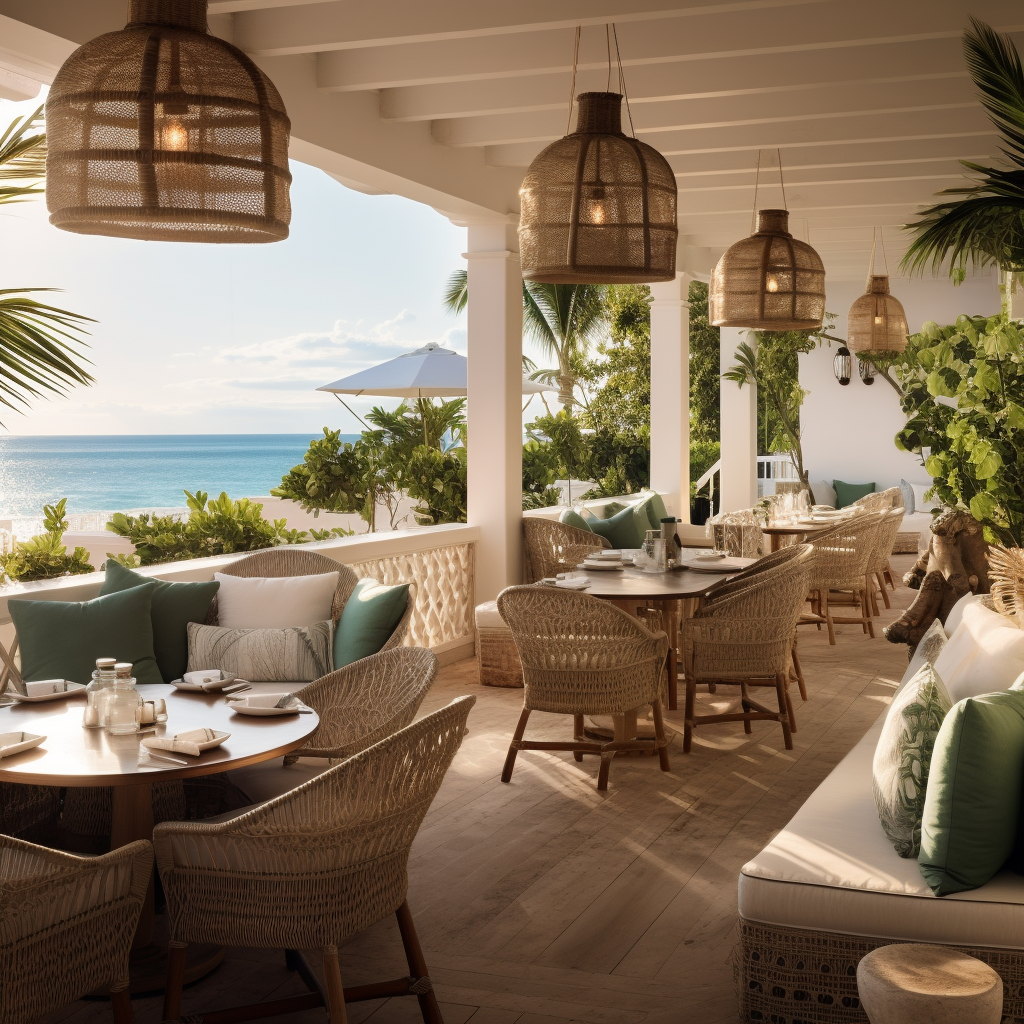 Warm and inviting Caribbean outdoor restaurant