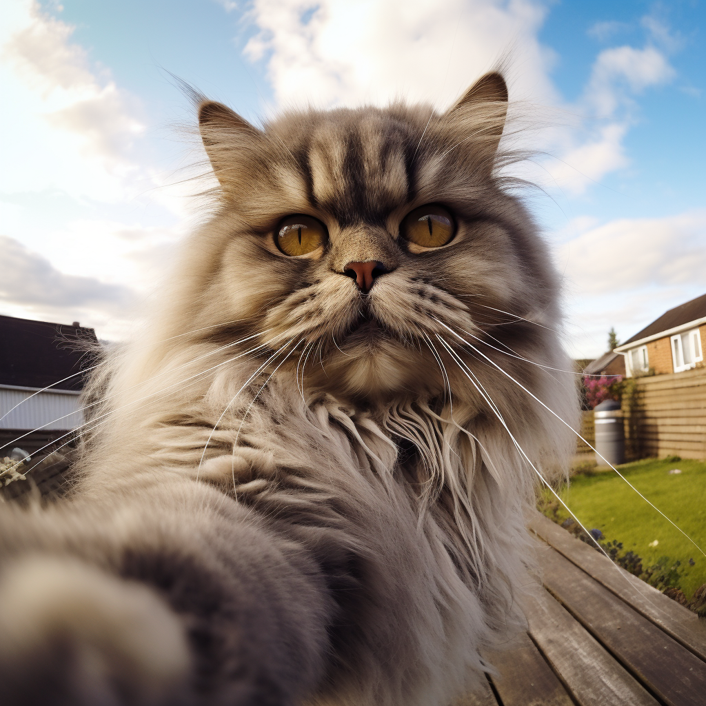 British Longhair Cat Selfie Scottland