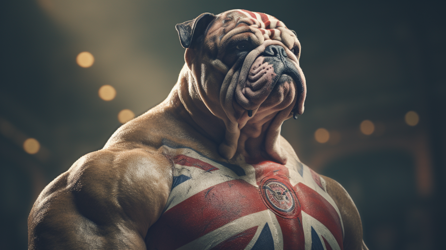 Muscular British Wrestler with Bulldog