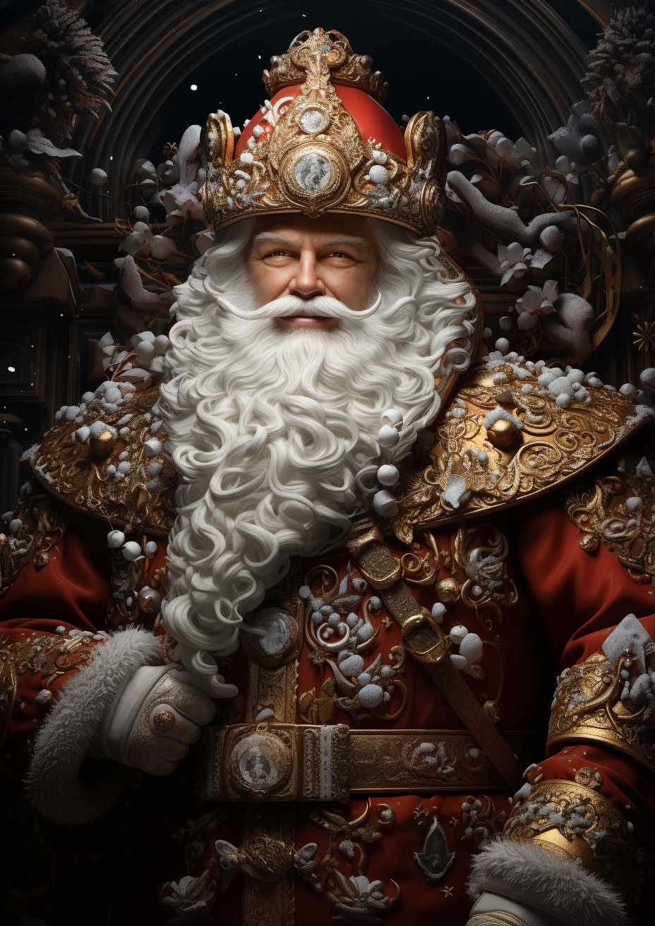 British Santa Claus with Vibrant Brushwork