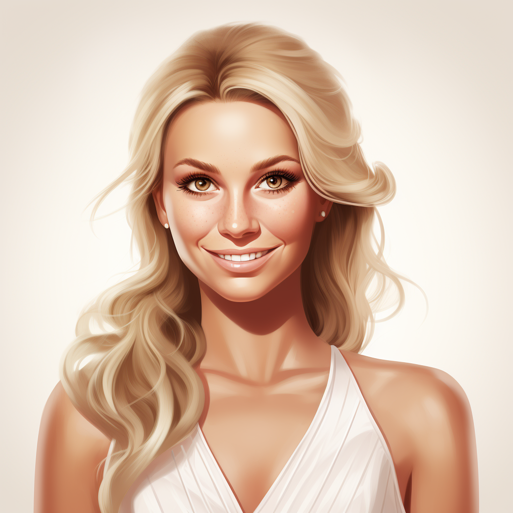 Smiling Britney Spears in Cartoon Headshot