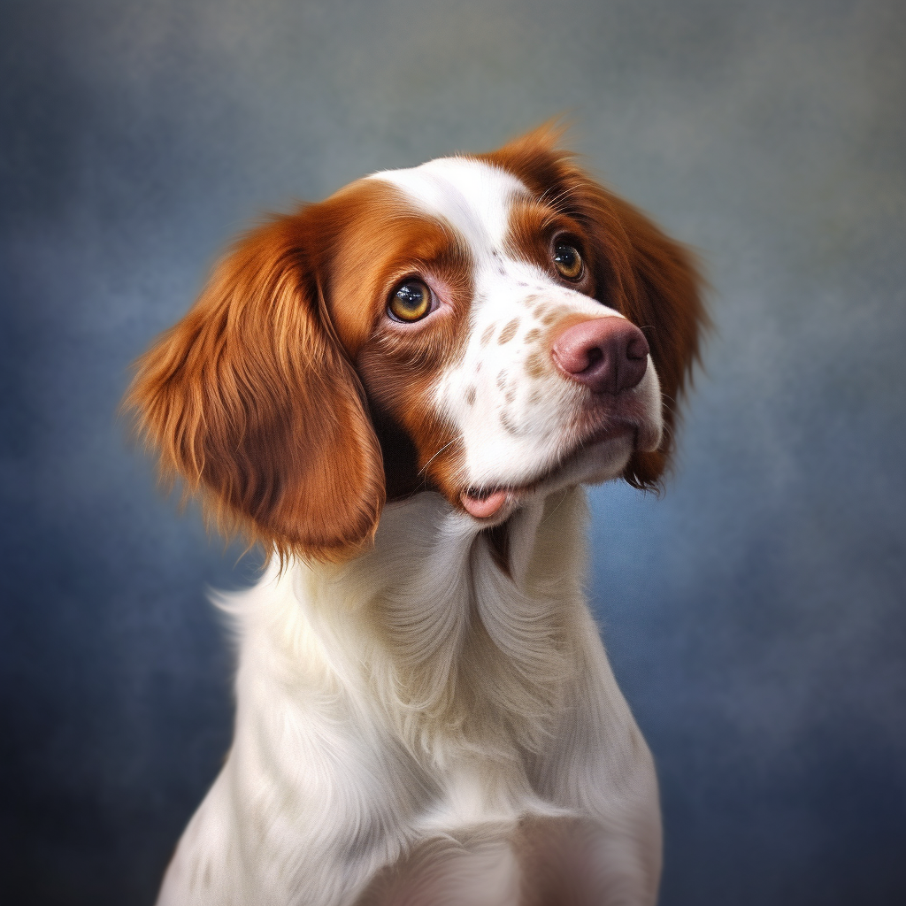 Brittany Spaniel Curious Tilted Head