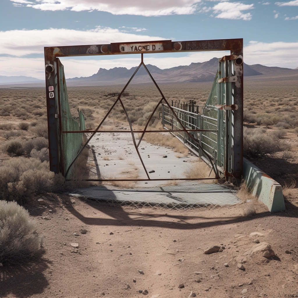 broken Area 51 gate damage