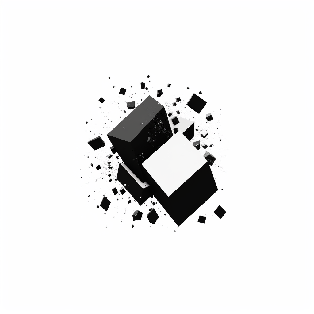 Minimal modern broken cube logo