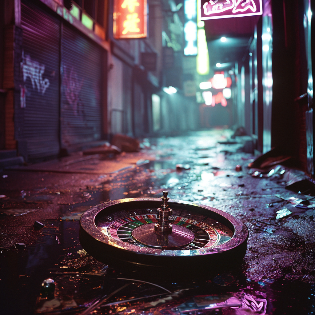 Broken Roulette Wheel in Neonoir Alley