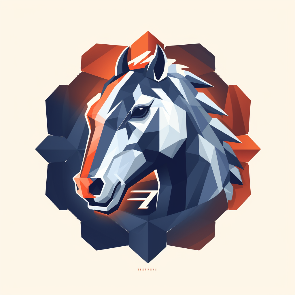 Bronco merging with chains vector logo