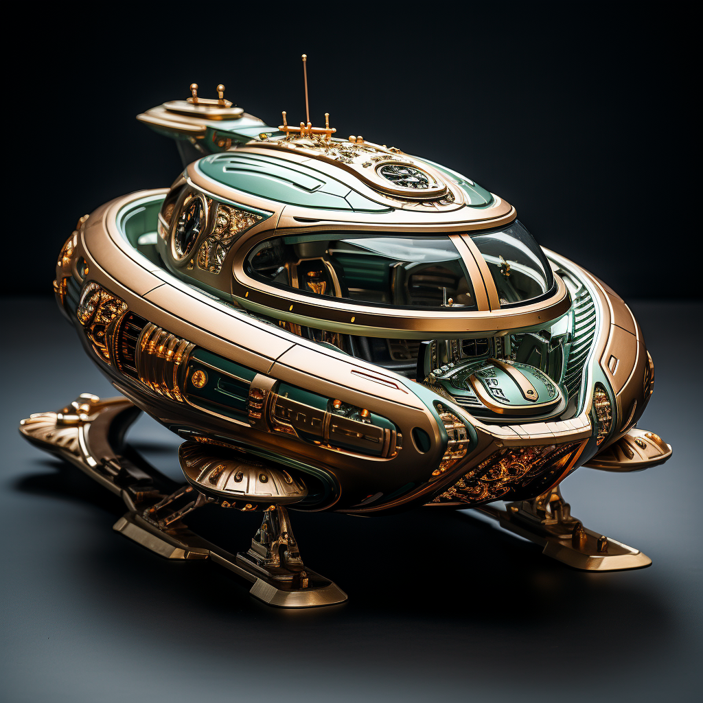 Bronze-Gold Space Ship Design