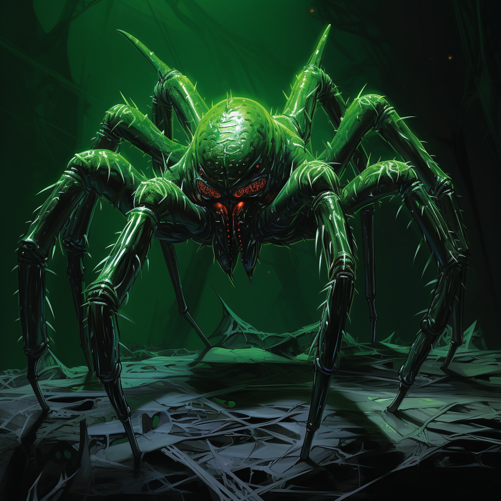 Brooding Venomous Spider Dinosaur Image