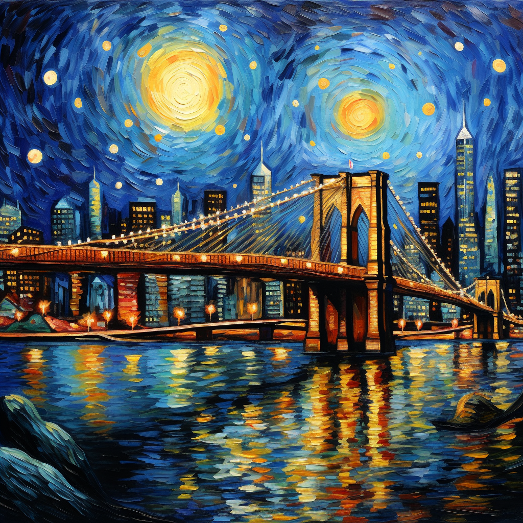 Van Gogh-inspired Brooklyn Bridge painting