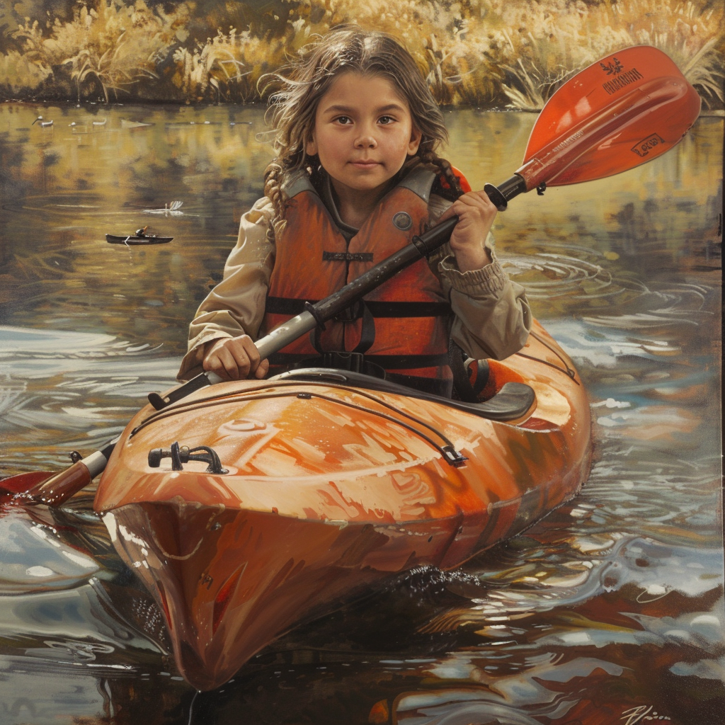 Six-year-old boy kayaking