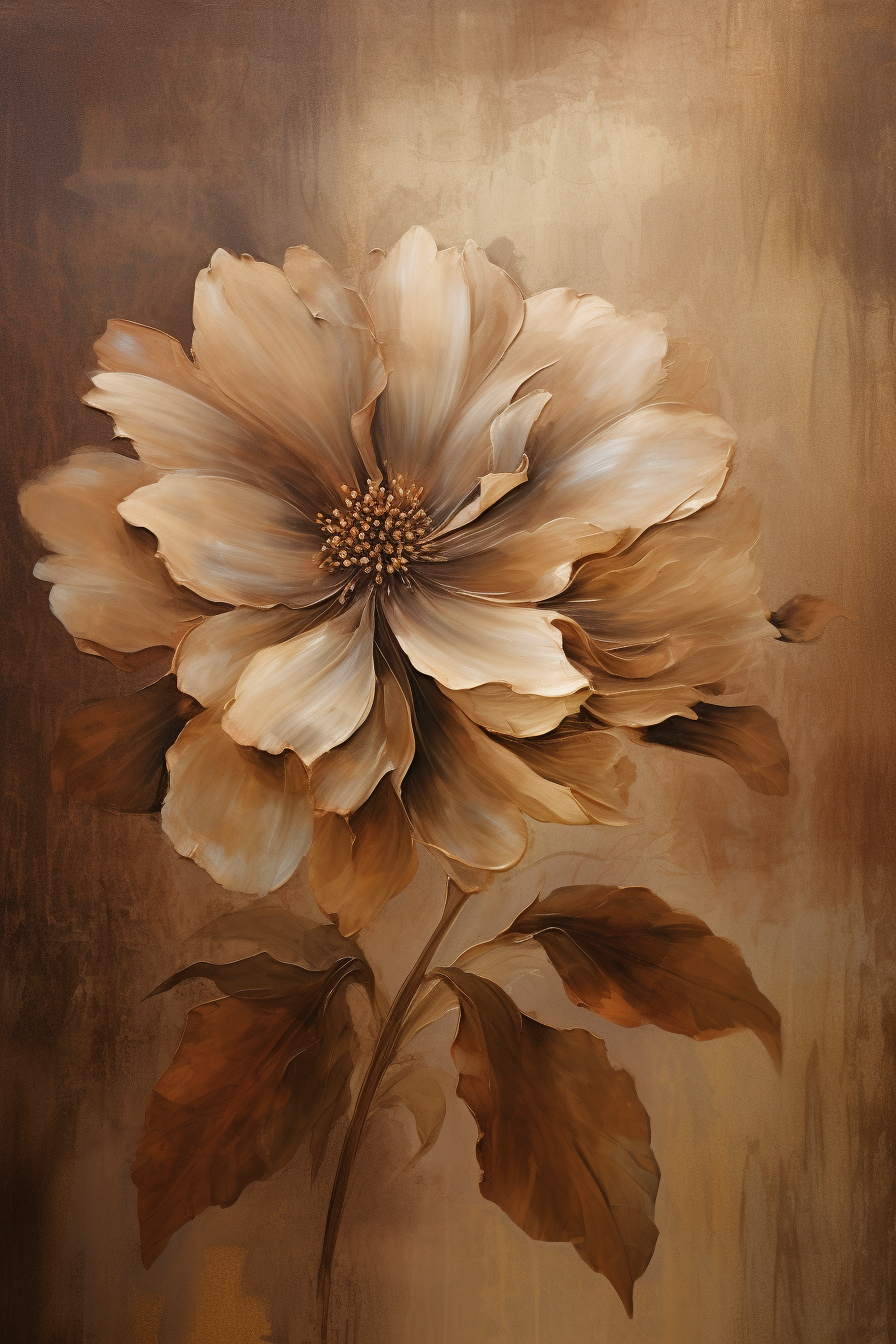 Brown flower on brown background tapestry