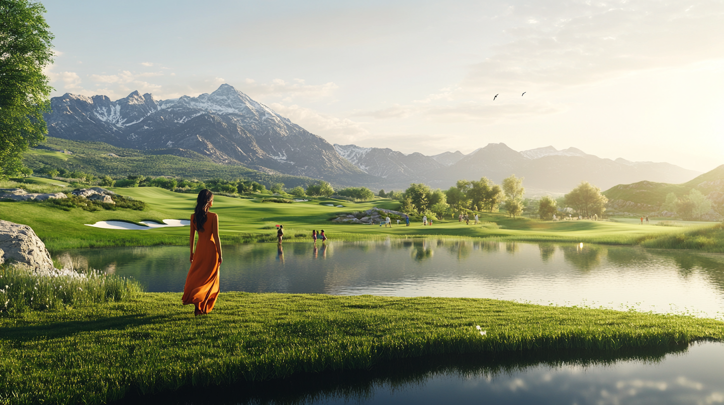 Woman in Long Dress Outdoors