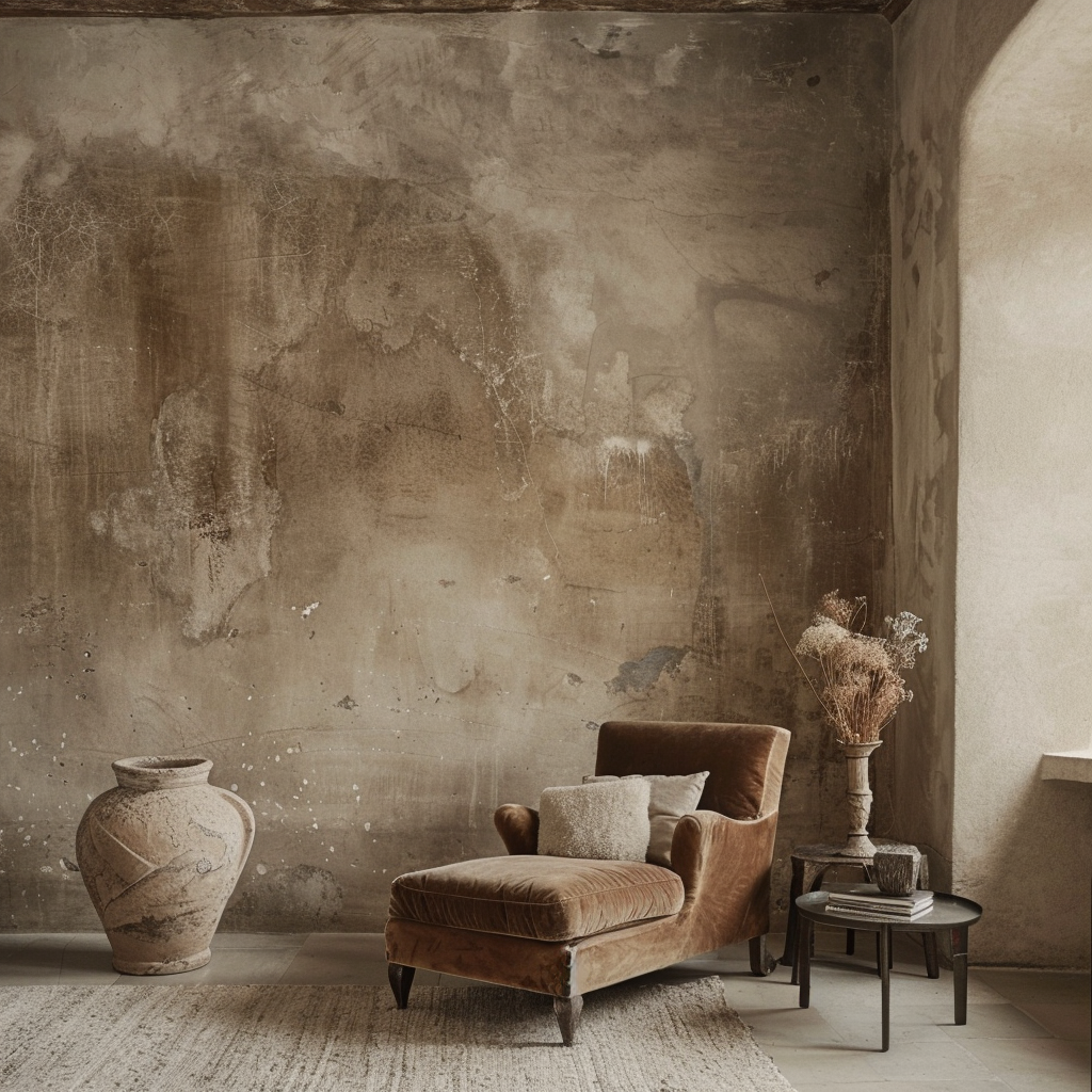 brown limewash walls photo