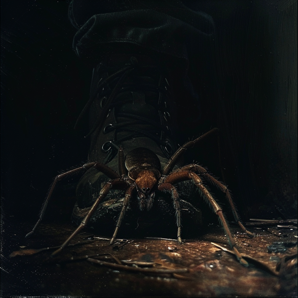 Brown recluse spider in boot