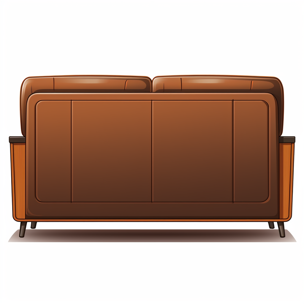 Back view of brown sofa