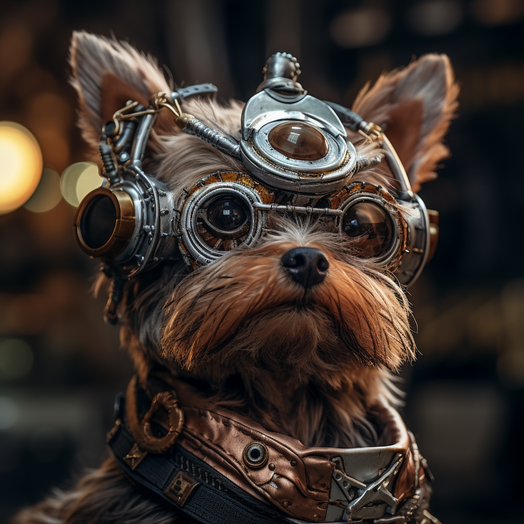 Brown Yorkie AI Robot