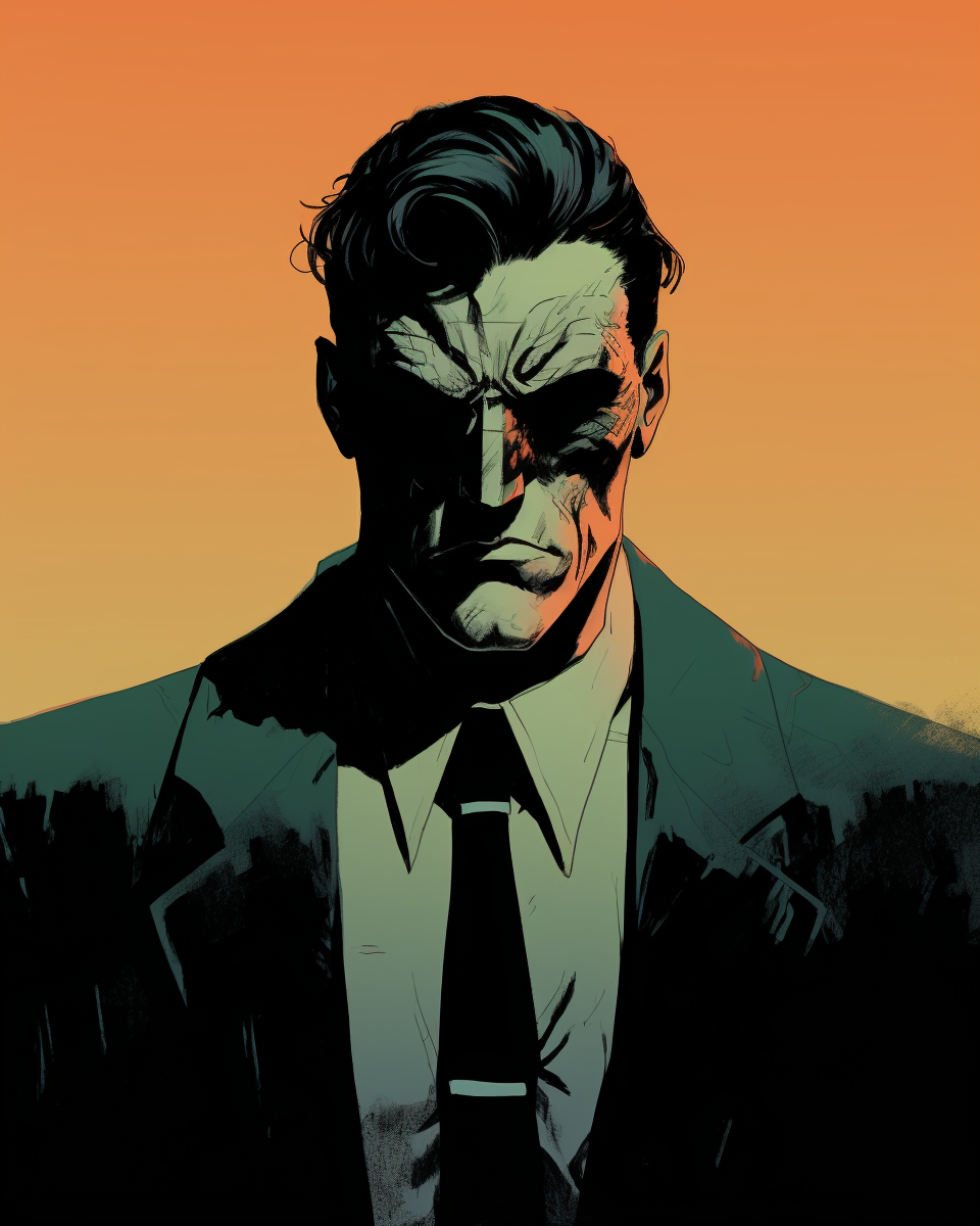 Bruce Wayne unmasked Mignola style