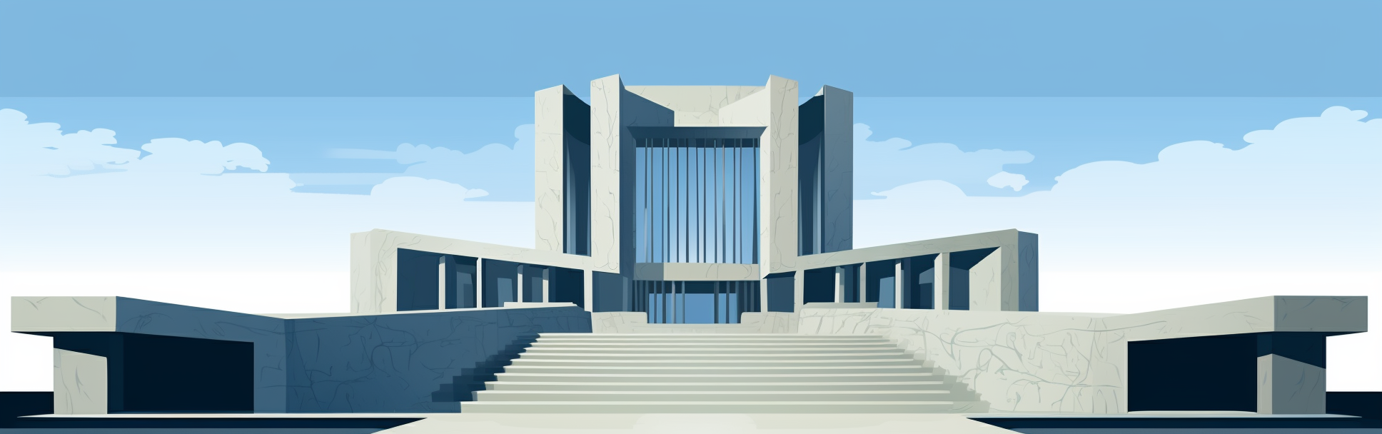 Vector illustration of a brutalist monument