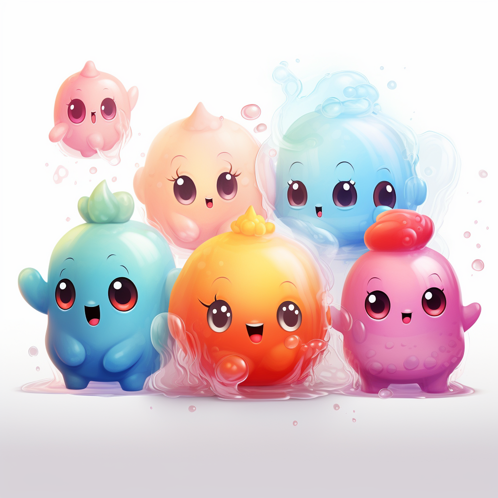 Bubble Characters in Cute Colors