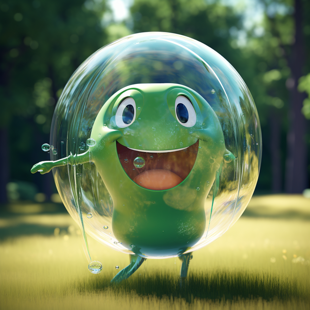 Bubble character in a bubble