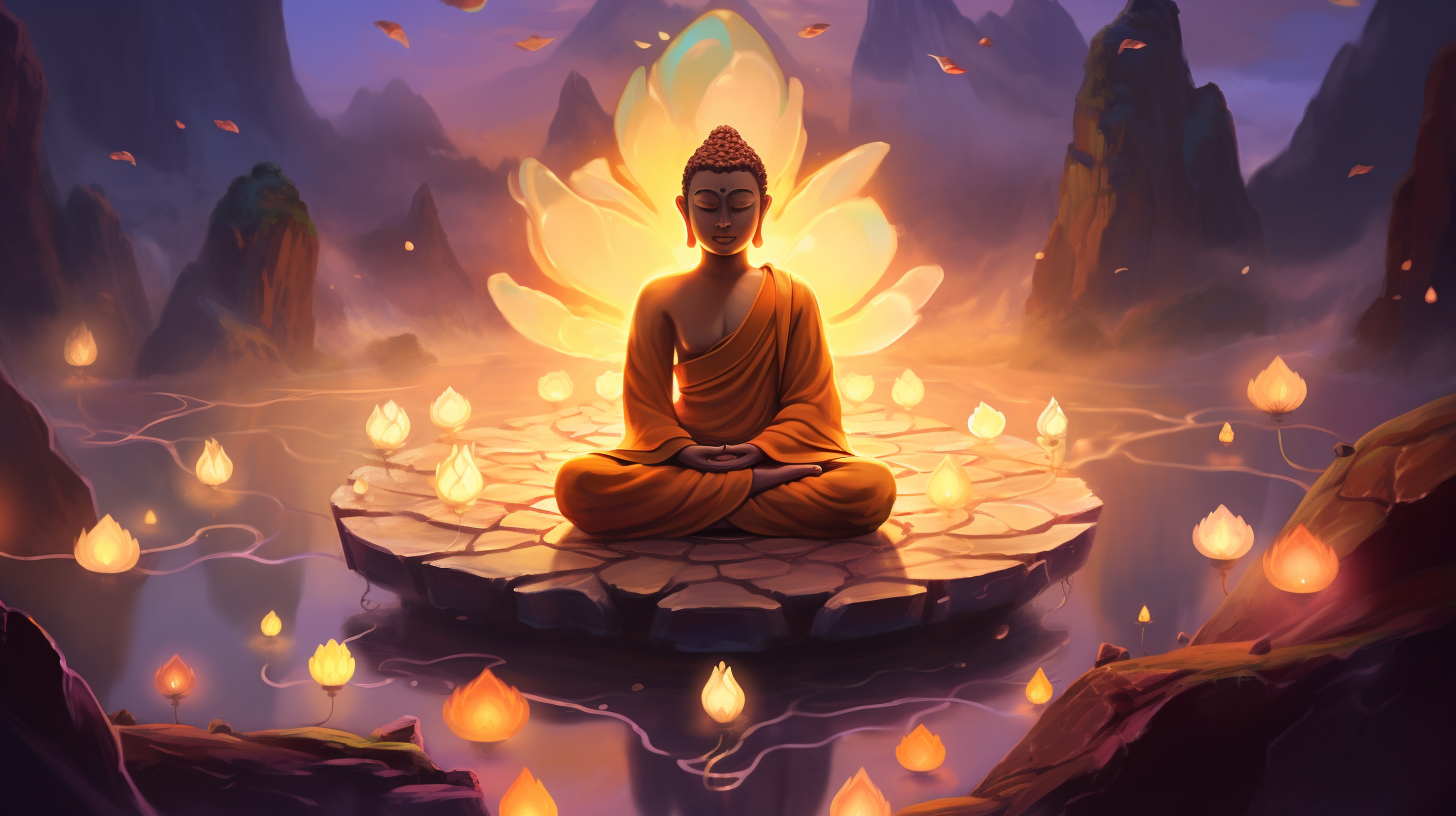 Cartoon Buddha Meditating Image