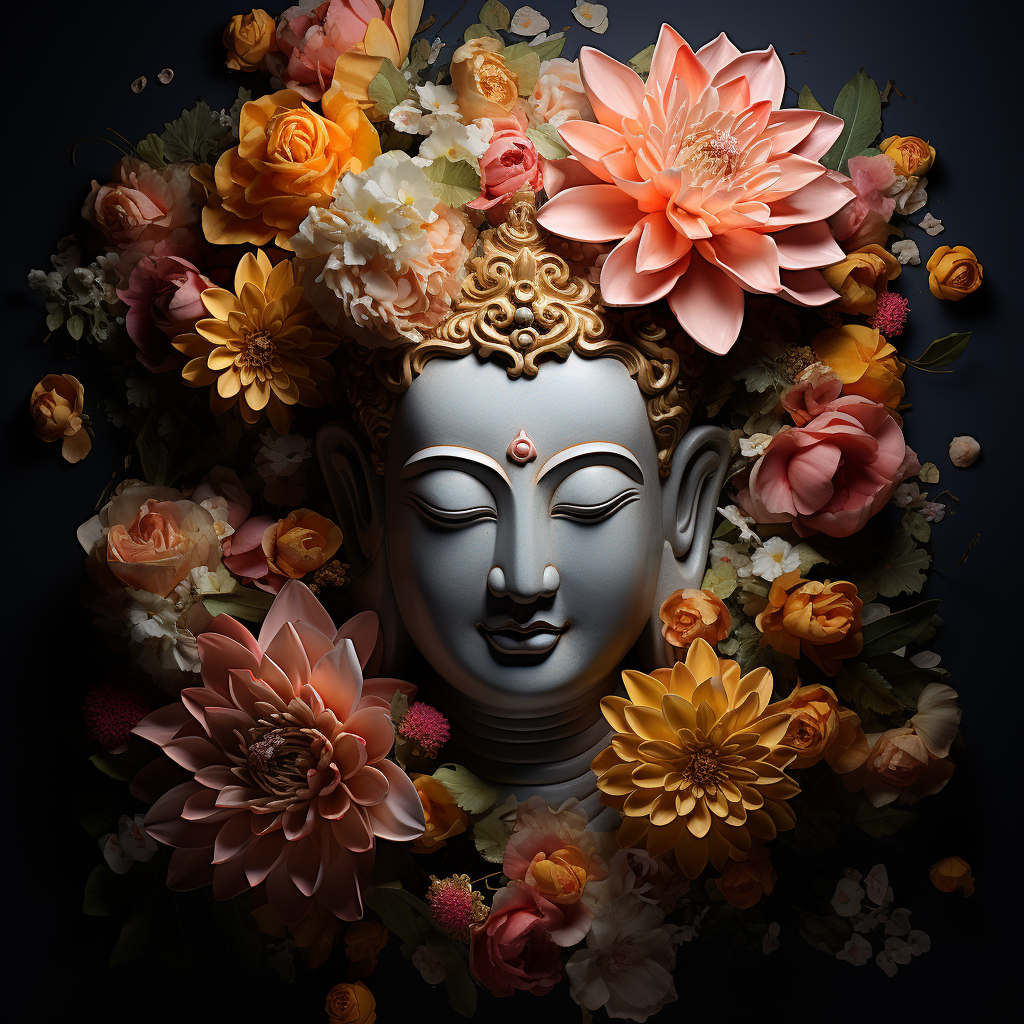 Floral Buddha Face Art