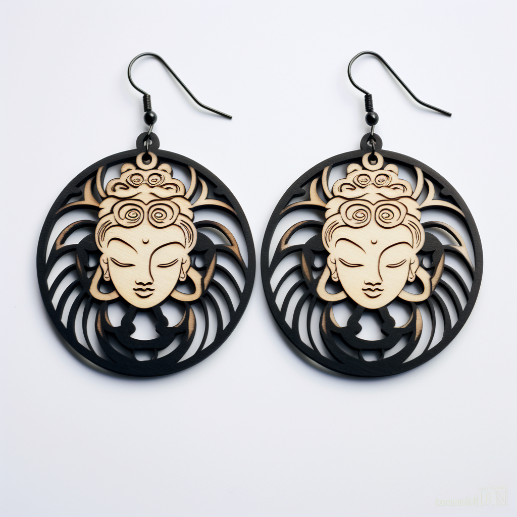 Black and White Buddhism Earring