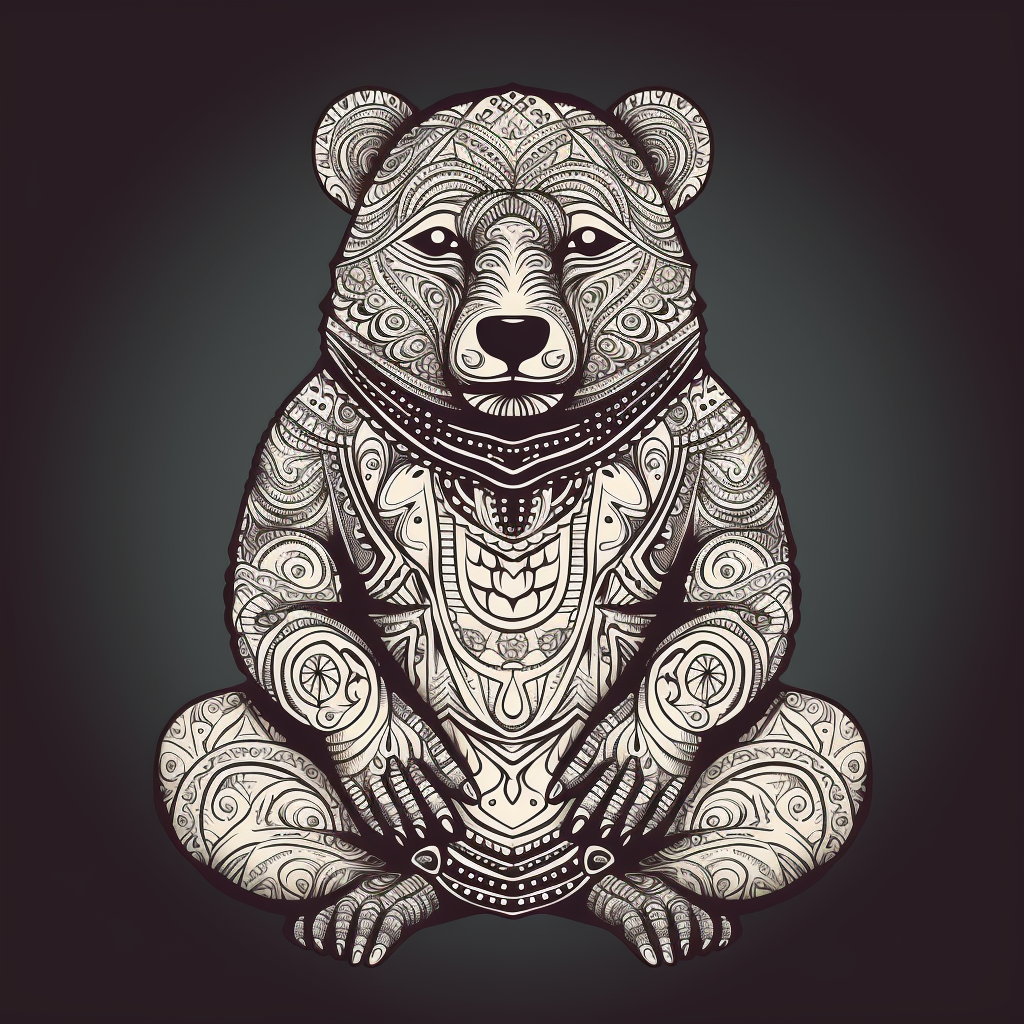 Buddhist Bear T-Shirt Design