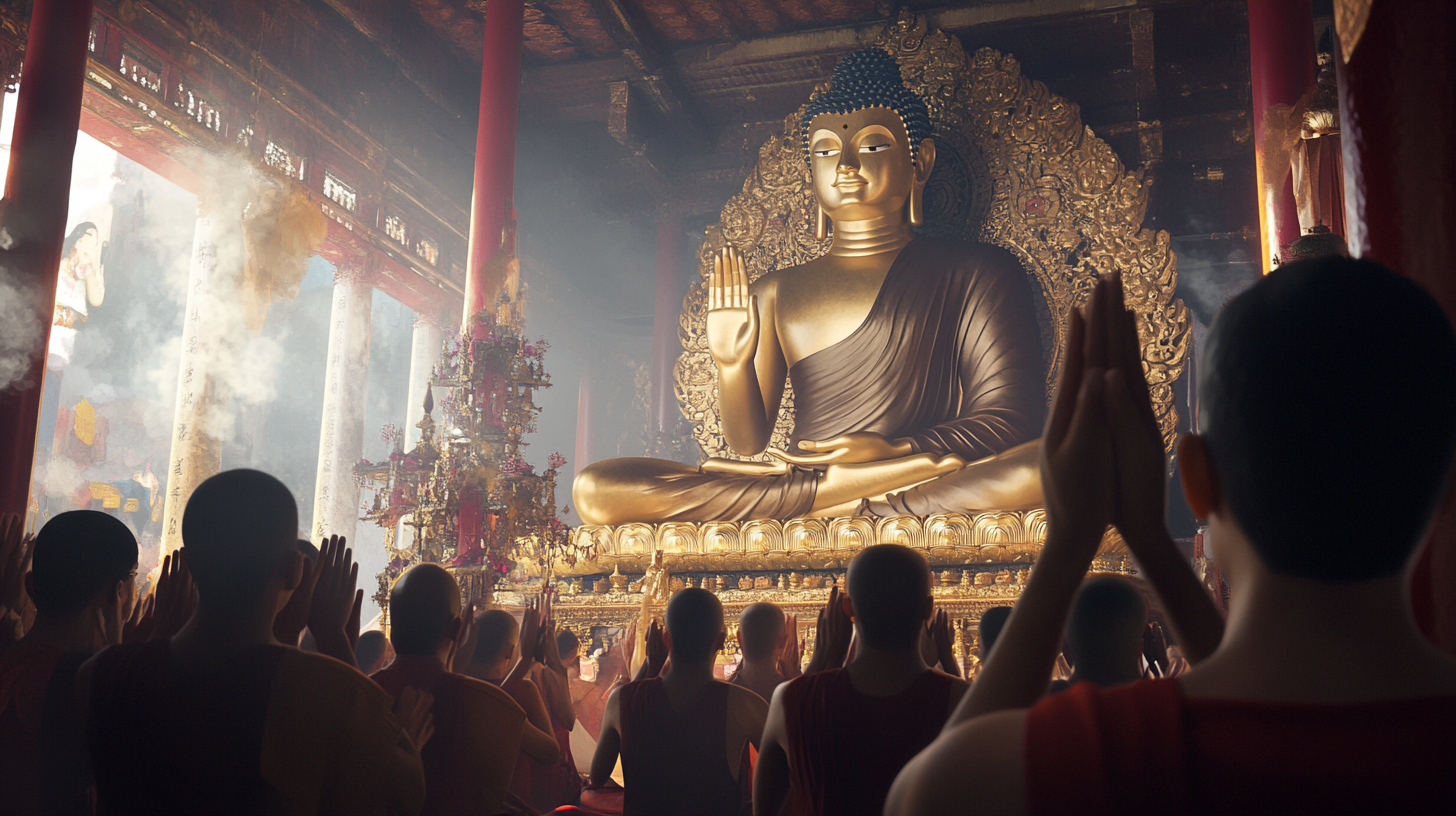 Devotees in Zazen Prayer Pose