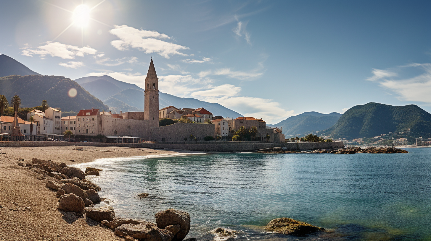 Budva old town on a sunny day