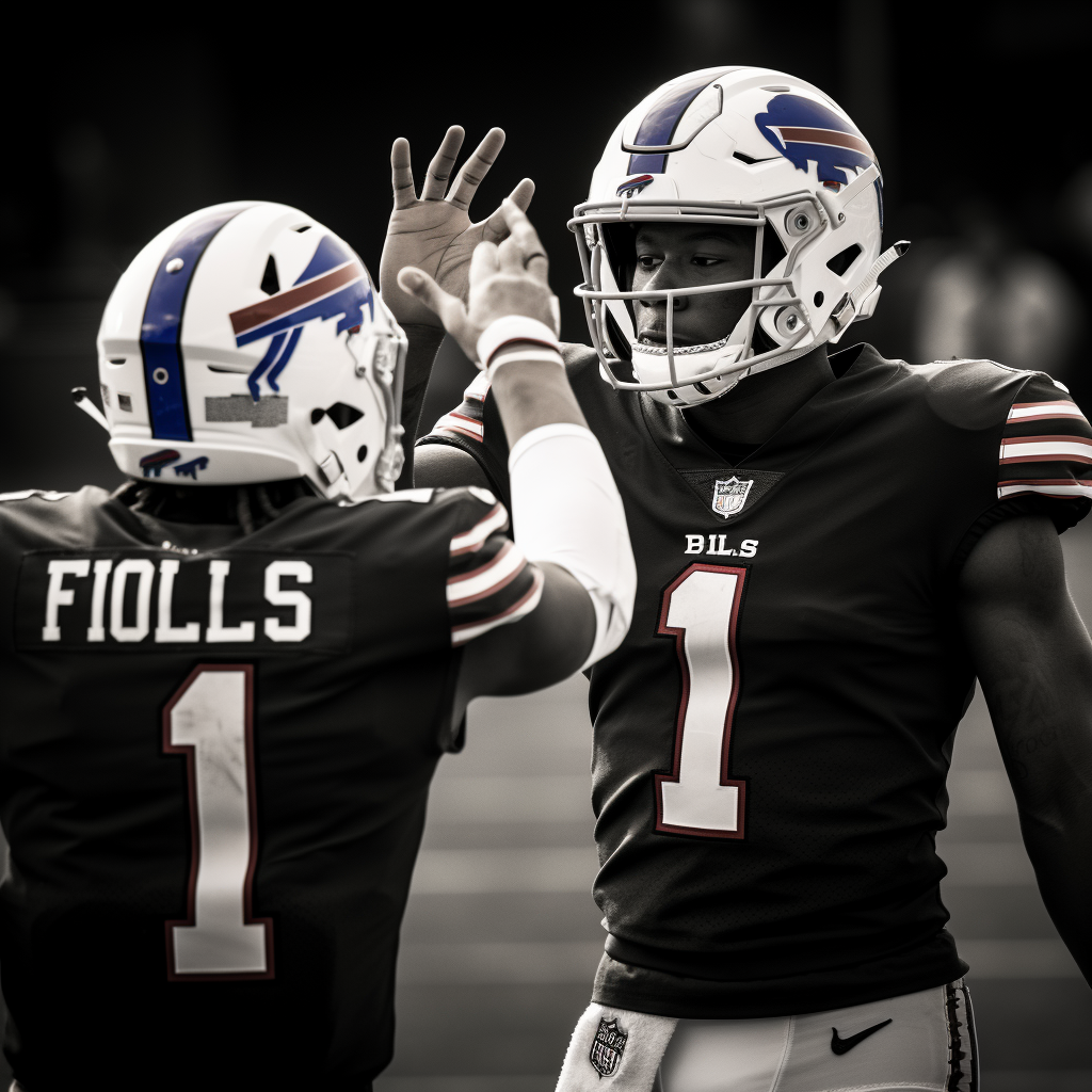 Buffalo Bills Stefon Diggs and Josh Allen celebrating