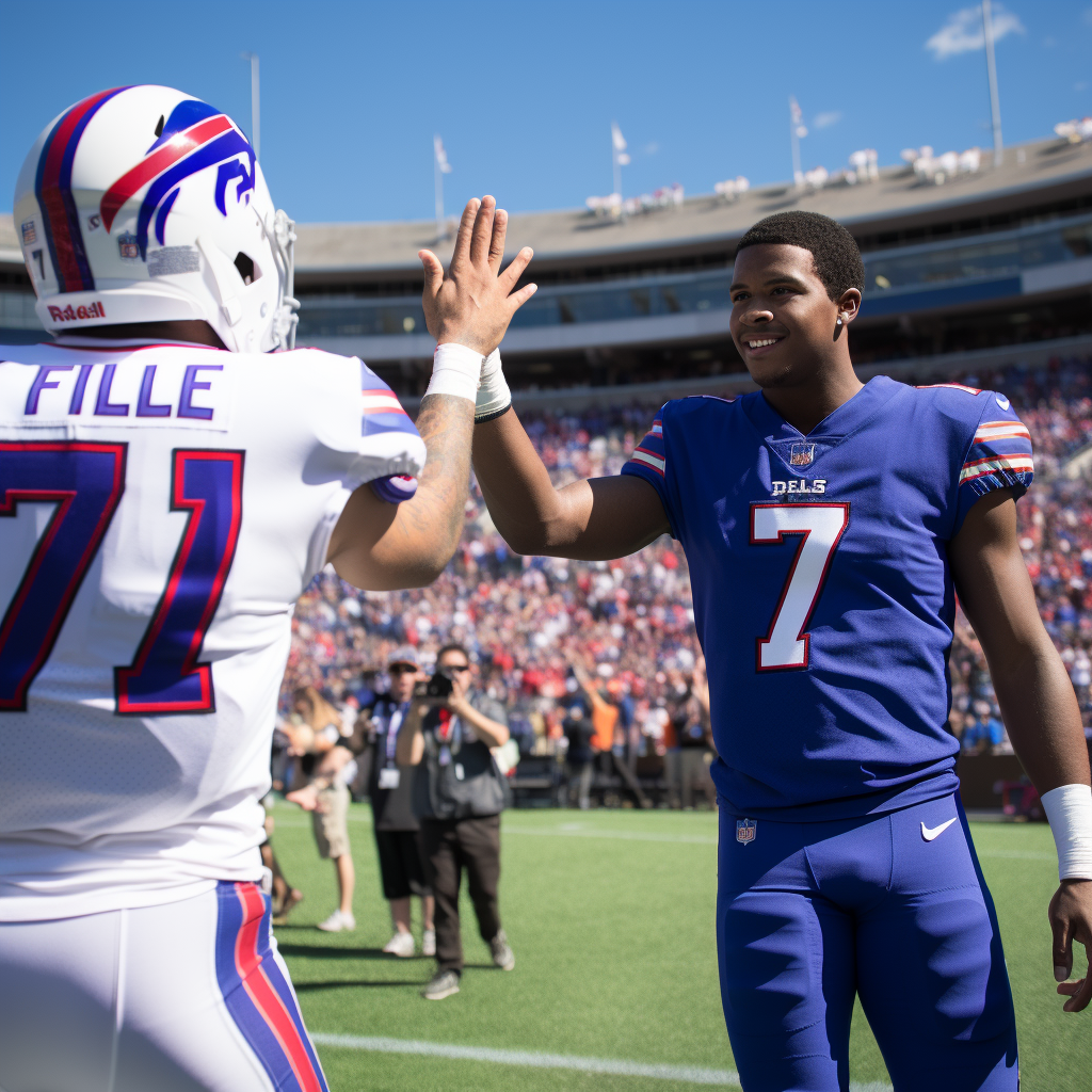 Buffalo Bills Players Celebrating Touchdown