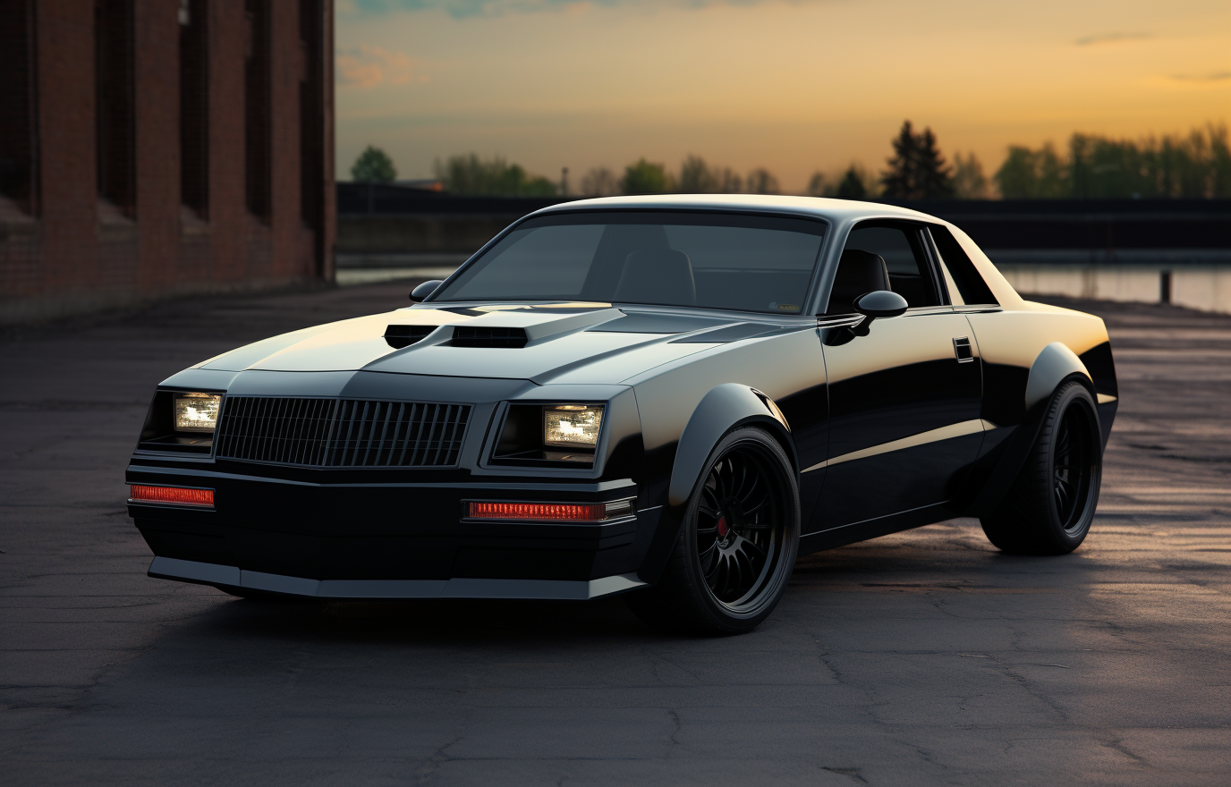 Sleek black Buick Grand National coupe