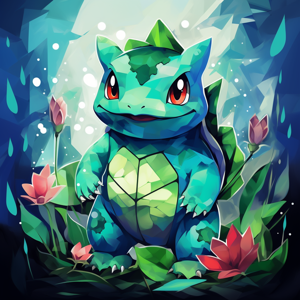 Colorful Bulbasaur Poster Artwork