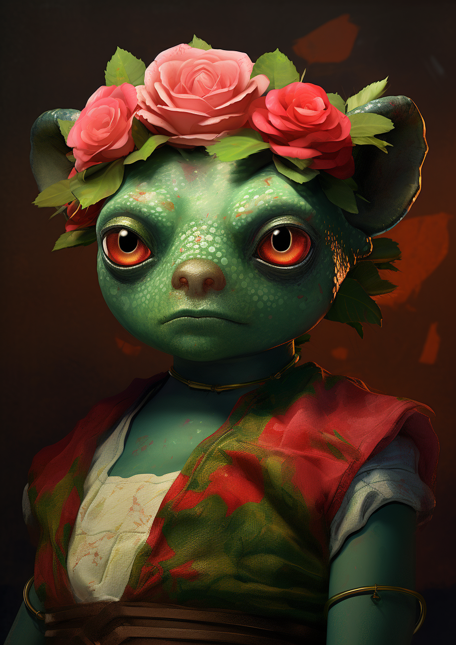 Bulbasaur in Frida Khalo style