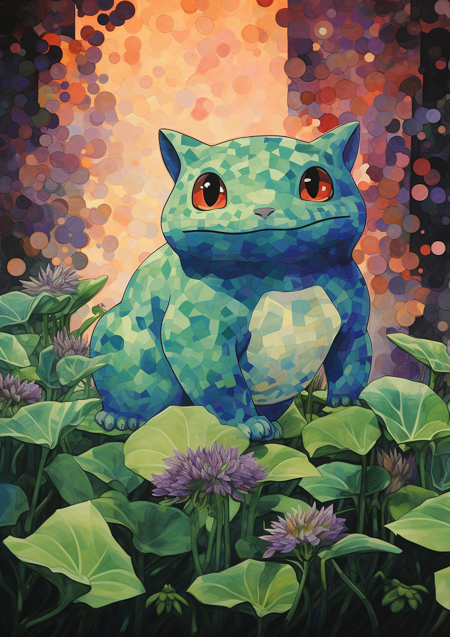 Bulbasaur in Paul Signac Style