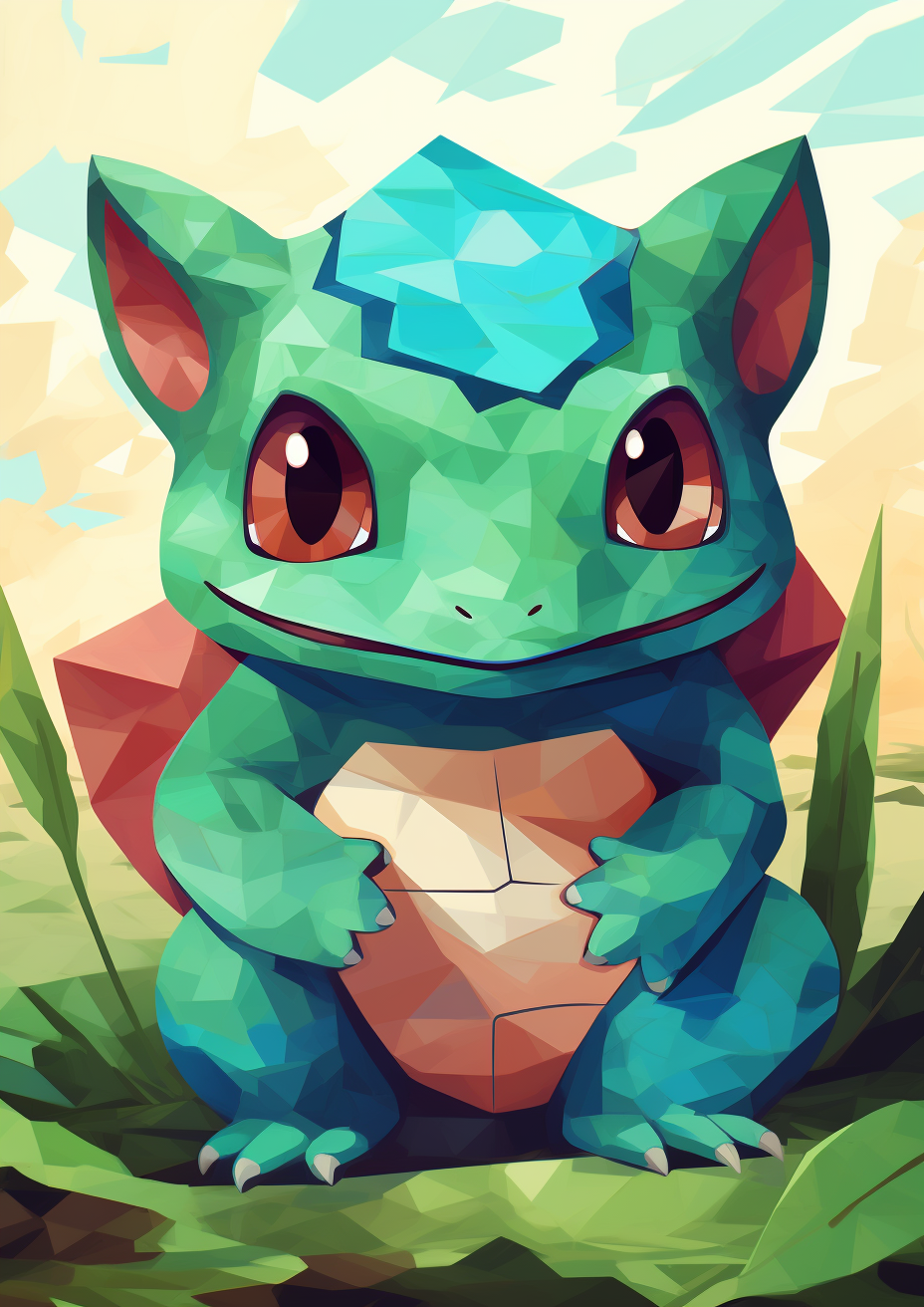 Bulbasaur in Picasso-style Cubism painting